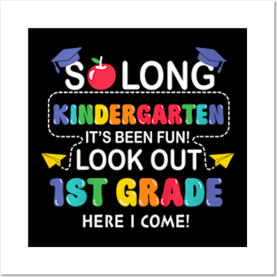 Kids So Long Kindergarten Graduation 1st Grade  2024 Posters and Art